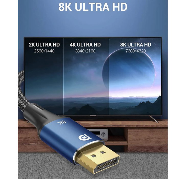 Vention Cable DisplayPort 1.4 HCELF 8K 1m Azul/Gris Vention Cable DisplayPort 1.4 HCELF 8K 1m Azul/Gris